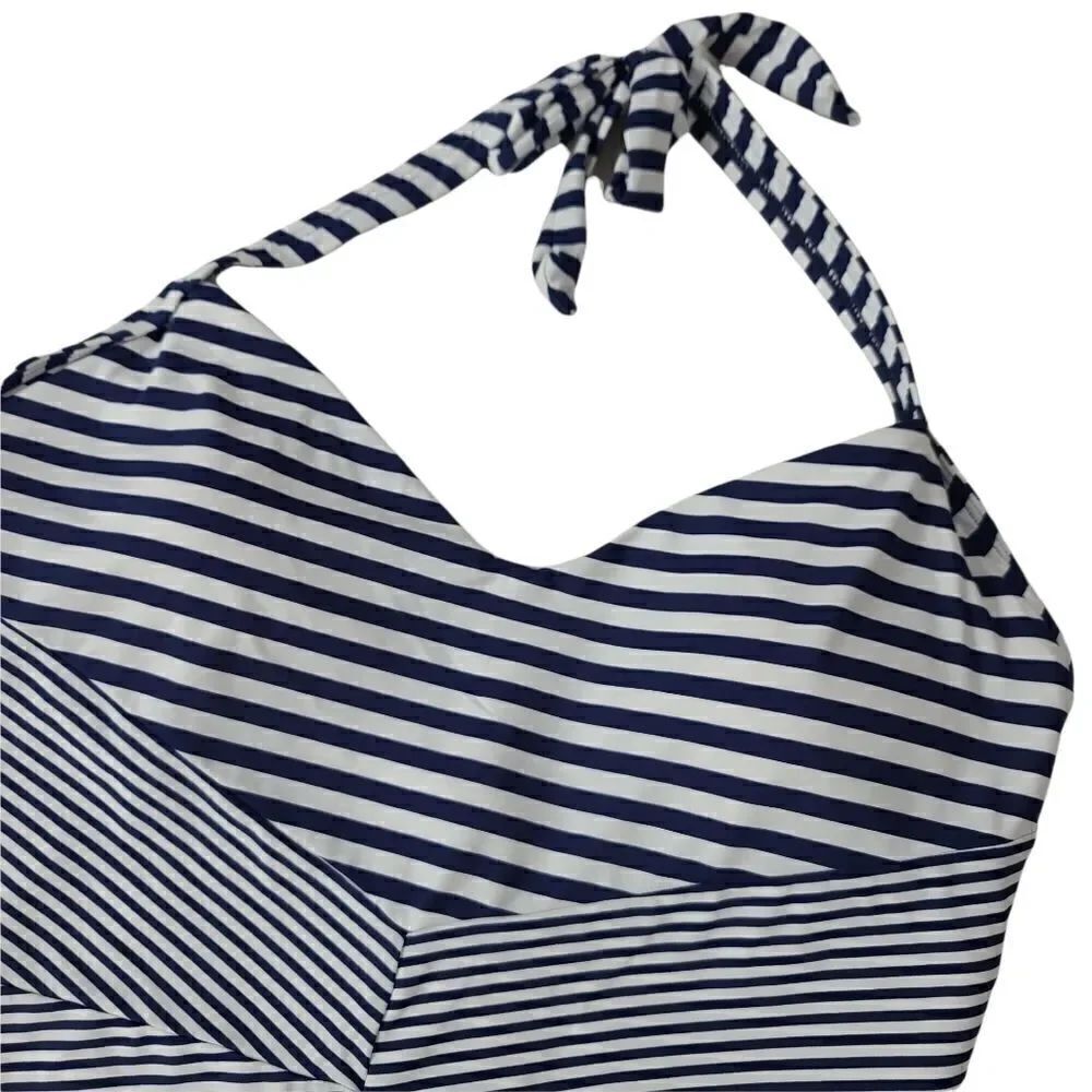 Sia Australia blue striped one peice bathing suite - Picture 3 of 8